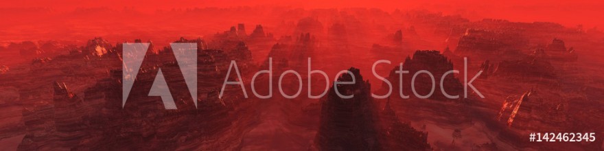 Bild på Martian landscape panorama of Mars 3D rendering